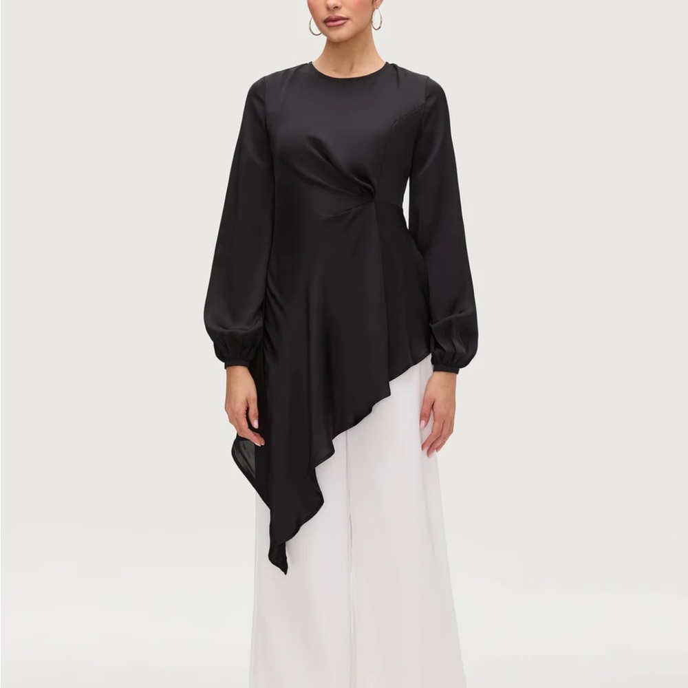 Elegant Black Asymmetrical Dress